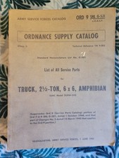 Original 1945 WWII GMC DUKW Amphibious Truck Parts Manual ORD 9 SNL G-501 DUCK picture