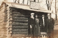1920s Pioneer Log Cabin Photo Scott County Iowa Settlers Men Women Historic picture