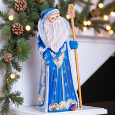 Wooden hand carved Russian Santa Claus Figurine 9