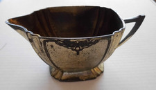(GRB-21) Vintage Small Ornate Silver Art Deco Metal Coffee Creamer Japan picture