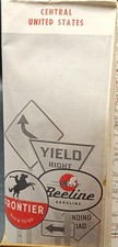 Vintage 1950s Frontier Beeline Gasoline Road Map Central United States picture