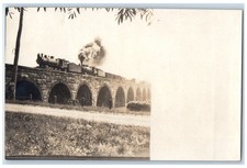 c1905 Locomotive Train Bridge Ambler Pennsylvania PA RPPC Photo Antique Postcard picture
