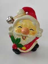 Vtg Jolly Santa Bank With Jingle Bell Japan 4.75