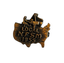 Vintage 1955 NFSM Local Music Pin – USA Map Grand Piano Lapel Brooch, Musician picture