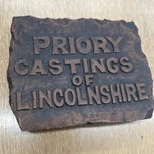 Priory Castings of Lincolnshire Original Brown/Black Advertising Sign Plaque picture