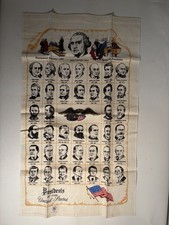 Vntg 1980s Presidents Linen Towel Hang Kay Dee Cloth Poster Washington Bush USA picture