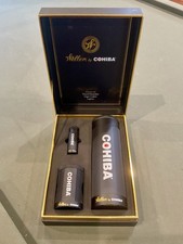 Weller by COHIBA Travel Humidor Set w/ Cigar Cutter, Cigar Torch Lighter, Boxed  picture