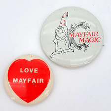 Lot of 2 Vintage Pin Back Buttons 