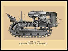 1939 CLETRAC Model H Tractor w. Cutaway View NEW Sign 24x30