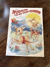 Vtg Rudolph The Red-Nosed Reindeer HALLMARK DecorationCardstock Images NOS RARE picture