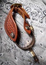 Vintage 1970s FLEMING Sterling Silver Engraved Horse Show Spur Western  LEFT  picture