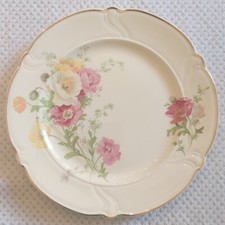 TAYLOR SMITH TAYLOR (T,S,&T) Dinner Plate 9” Poppy Floral Design With Gold Trim picture