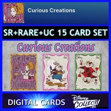 CURIOUS CREATIONS SR+RARE+UC 15 CARD SET-TOPPS DISNEY COLLECT picture
