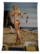 Vintage Rare Sexy Blonde Woman 2003 Foster's Aussie Beachwear Bikini Beer Poster picture
