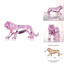 DOJOZ Crystal Tiger Figurine Animals Craft Home Decor Ornaments Collectible picture