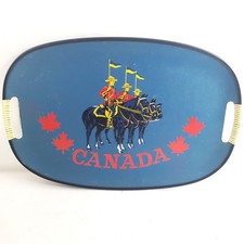 Vintage Canada RCMP Souvenir Serving Tray Maple Leaf Mountie Collectible picture