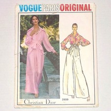 Vtg ca 1973 Vogue Paris Original 2859 Hostess Evening Palazzo Pants Blouse 14 FF picture