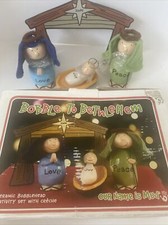 Enesco Our Name Is Mud Bobble To Bethlehem Nativity Set #4012948 Complete W Box picture