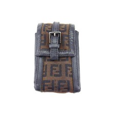 FENDI Zucchino Cigarette Case Black Used picture