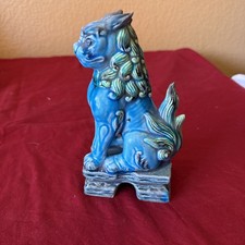 Vintage Relpo Japan Turquoise Komainu Foo Dog Lion Figurine 8