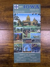 1971 Iowa Highway Map Travel Brochure Foldout Map Highway Commission ~18.5x33.5” picture