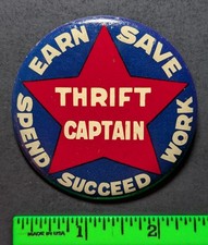 Vintage Thrift Captain Pinback Pin picture