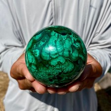1.64LB Rare Natural Malachite quartz hand Carved sphere Crystal Healing picture