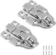 2Pcs Modern Silver Style Duckbilled Hasp Clasp Latch Lock Box Toggle Latch with picture