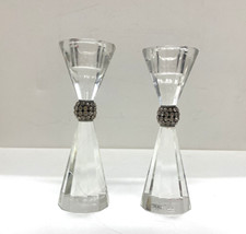 Godinger Palazzo Bling Crystal Taper Candle Holder 1 Pair Beautiful READ picture