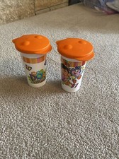 Tupperware Dora The Explorer 10 oz Cups w/ Orange Travel Seals Set Of 2 picture