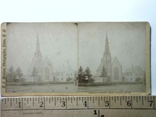 East Canaan NH Baptist Church Stereoview F. J. Moulton Tilton 1870s Curved Mount picture