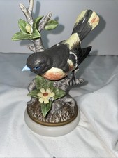 Vtg. Royal Crown J Byron Porcelain Bisque Warbler Bird Figurine/Beautiful Colors picture
