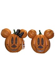 PAIR Disney 2026 Home Depot 14 in LED Mickey & Minnie Mouse Pumpkin Light Up Set picture