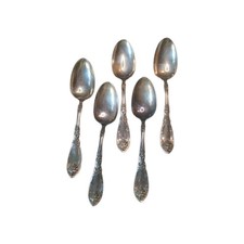 5 1881 Rogers Table Spoons Silverplate LaVigne Pattern 7-3/4