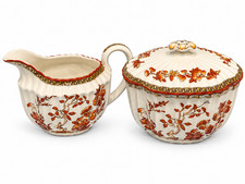 Vintage Copeland Spode India Tree Creamer & Covered Sugar Bowl Set picture