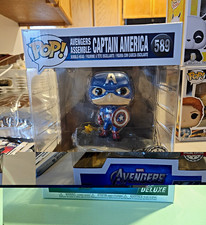 Funko Pop Deluxe Marvel Avengers Assemble Captain America Bobblehead #589 picture
