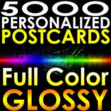 5000 CUSTOM PRINTED 4x6 PERSONALIZED Full Color Gloss 16pt Thick Postcards 4