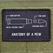 Anatomy Of A Pew Patch Moral Tactical Meme Military Army Hook & Loop 3x2 picture