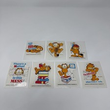 Lot of 7 Vintage 1978 Garfield Stickers Dakin NOS Retro Cat Decals Complete Set picture