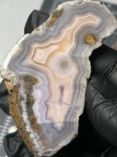 Beautiful Laguna Agate Excellent Banding Druzy Orb Face Polished picture