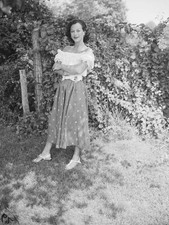 Austrian-born American actress Hedy Lamarr wears a gypsy sort of o- Old Photo picture