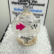 5.41 g Enhydro Herkimer Diamond Gem w/ Moving Gas Bubble, Rainbows, Hydrocarbon picture