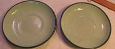 LOT OF 2 Vintage Green Enamelware DESERT-SAUCER Farmhouse Cottagecore Country 6