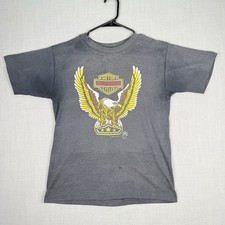 Vintage 80s Harley Davidson Shirt Size Small Motorcycles Eagle Holoubek picture