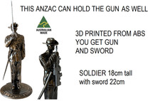 Australian holding sword or gun Statue Figurine 18cm High Anzac Ornament Army picture