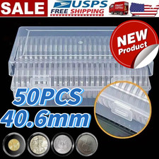 50Pcs Direct Fit Airtight 40.6mm American Silver Eagle 1Oz Coin Holders Capsules picture