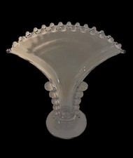 Imperial Candlewick Clear Bubble Glass Fan Vase picture