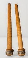 Vintage Wooden Textile Spools 8.5” set of 2 picture