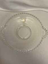 Vintage Imperial Candlewick 2-HANDLED Serving Plate/Platter Clear Glass 10” picture