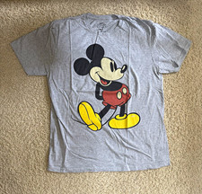 Disney Mickey Mouse T-Shirt Men's L 42/44 Gray Full Body Graphic Cartoon Tee picture